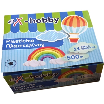 Πλαστελίνη Ex-hobby 11 Χρώματα 500gr 402412