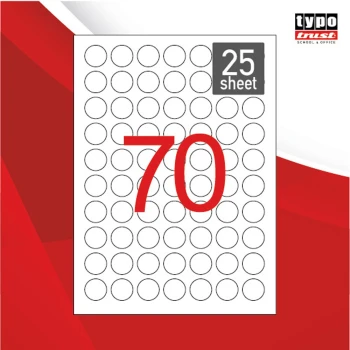 Ετικέτες Αυτοκόλλητες Εκτυπωτών Στρογγυλές 25mm Typolabel TL-7011-25