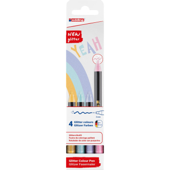 Μαρκαδόροι Edding 1200 glitter Set 4 χρώματα Pastel