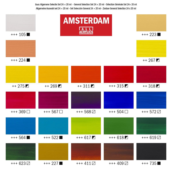 Ακρυλικά Amsterdam 20ml Σετ 24 χρωμάτων Royal Talens