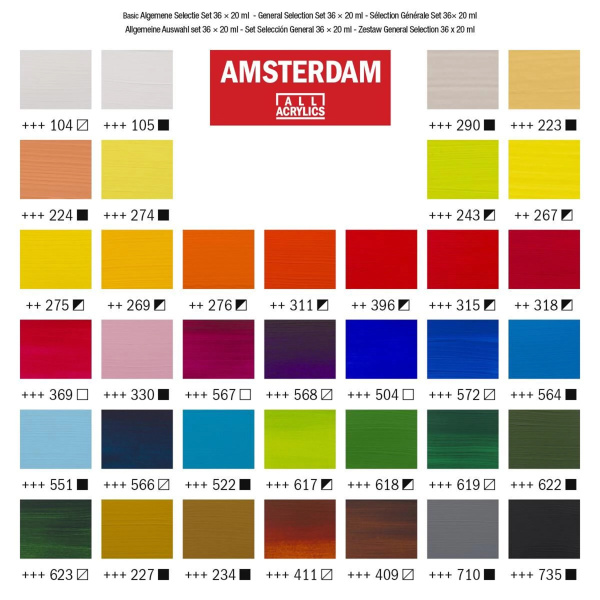 Ακρυλικά Amsterdam 20ml Σετ 36 χρωμάτων Royal Talens