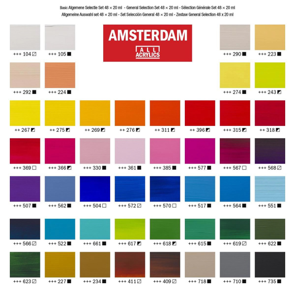Ακρυλικά Amsterdam 20ml Σετ 48 χρωμάτων Royal Talens