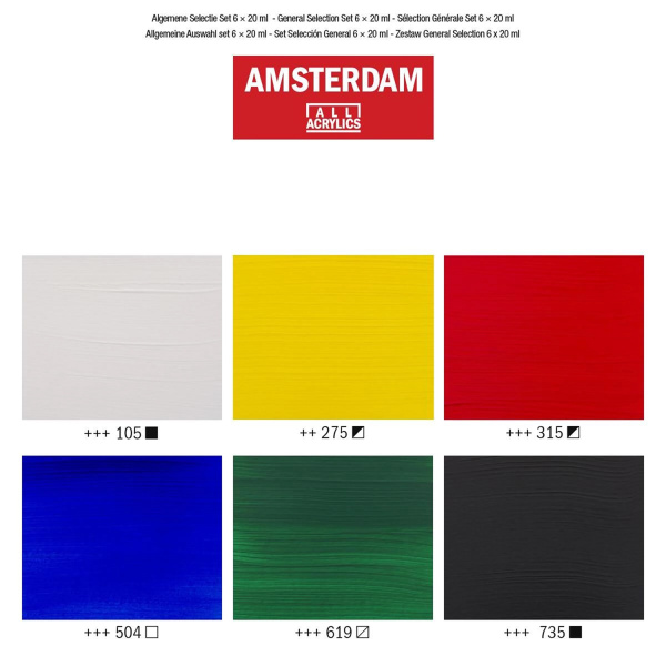 Ακρυλικά Amsterdam 20ml Σετ 6 χρωμάτων Royal Talens