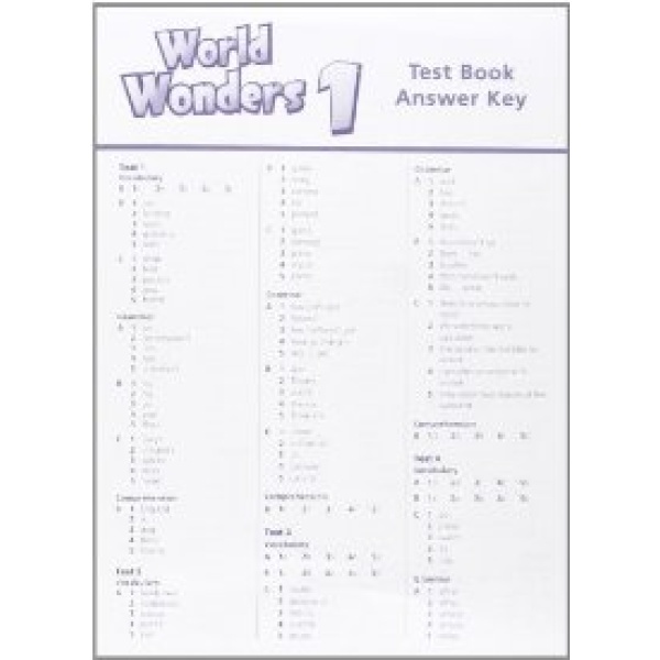 WORLD WONDERS 1 TEST ANSWER KEY - CRAWFORD
