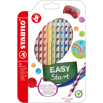 Ξυλομπογιές Stabilo Easy Start για Δεξιόχειρες 12 χρωμάτων χονδρές