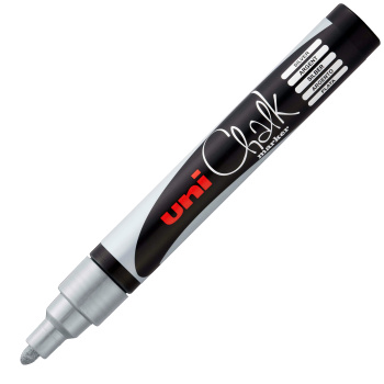Μαρκαδόρος Uni Chalk Marker Silver PWE-5M Medium 1.8-2.5mm