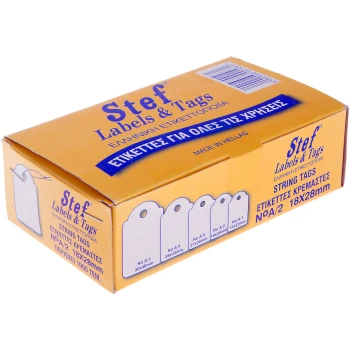 Ετικέτες Stef-Tags Λευκές κρεμαστές 18x28mm