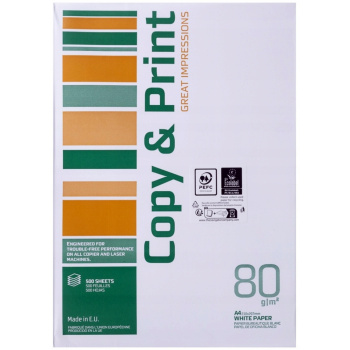 Χαρτί Α4 Copy & Print 80gr Λευκό 210x297mm πακέτο 500 φύλλα