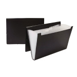 Φάκελος Α4 μαύρος 13 θέσεων με λάστιχο 33x25cm Typotrust