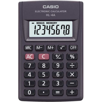 CASIO CALCULATOR 8 DIGITS HL-4A BLACK