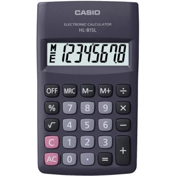 CASIO CALCULATOR 8 DIGITS HL-815L BLACK