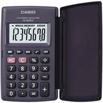 CASIO CALCULATOR 8 DIGITS HL-820LV BLACK