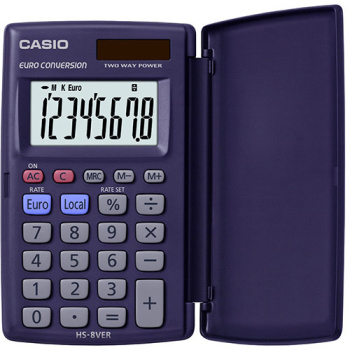CASIO CALCULATOR 8 DIGITS HS-8VER BLACK