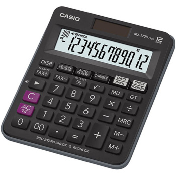 Casio MJ-120D Plus Check Μαύρη Αριθμομηχανή με 12 ψηφία