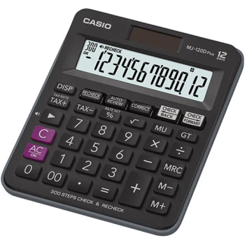 Casio MJ-120D Plus Check Μαύρη Αριθμομηχανή με 12 ψηφία