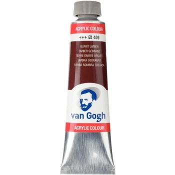 TALENS VAN GOGH 40ml ACRYLIC COLOUR BURNT UMBER Νο 409