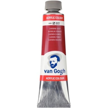 TALENS VAN GOGH 40ml ACRYLIC COLOUR CARMINE DEEP Νο 322