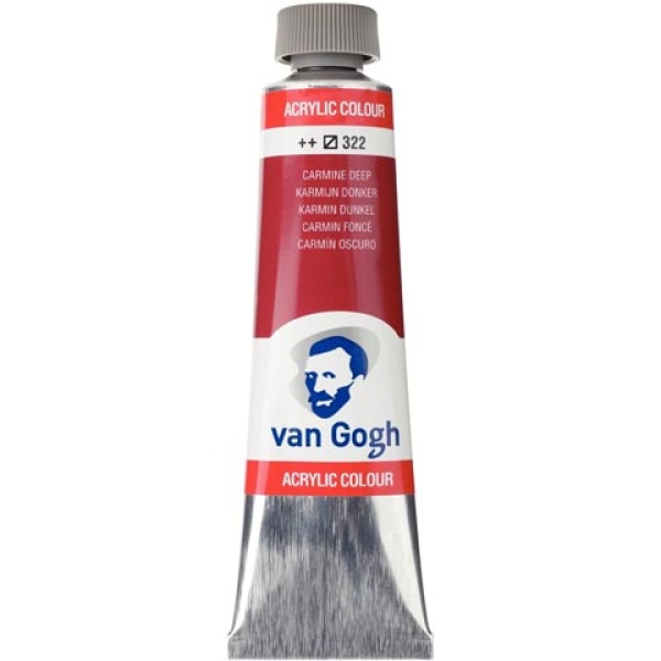 TALENS VAN GOGH 40ml ACRYLIC COLOUR CARMINE DEEP Νο 322