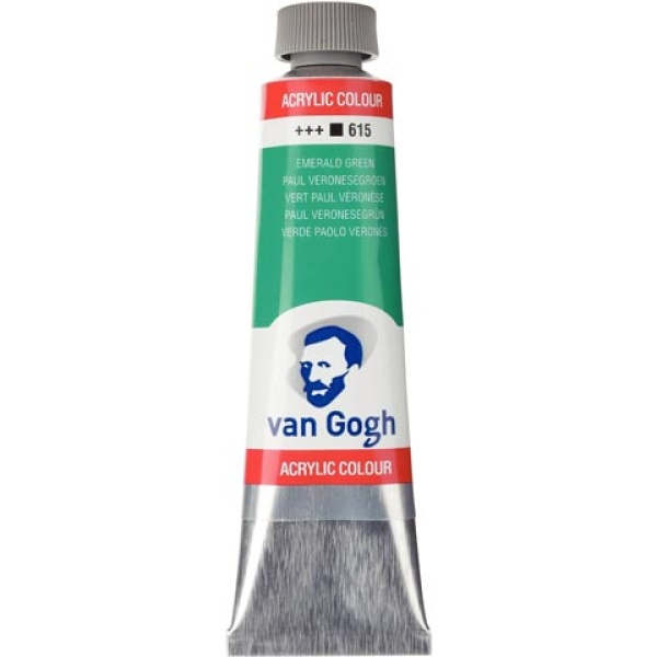 TALENS VAN GOGH 40ml ACRYLIC COLOUR EMERALD GREEN Νο 615