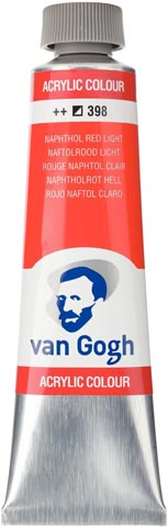 TALENS VAN GOGH 40ml ACRYLIC COLOUR NAPHTHOL RED LIGHT Νο 398